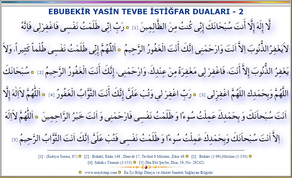 EBUBEKiR-YASiN-TEVBE-iSTİGFAR-DUASi